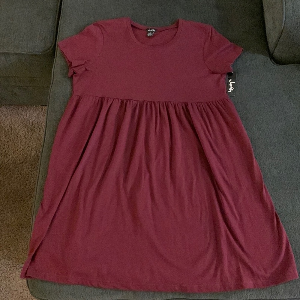 NWT Wine Justify Babydoll Dress Size Large